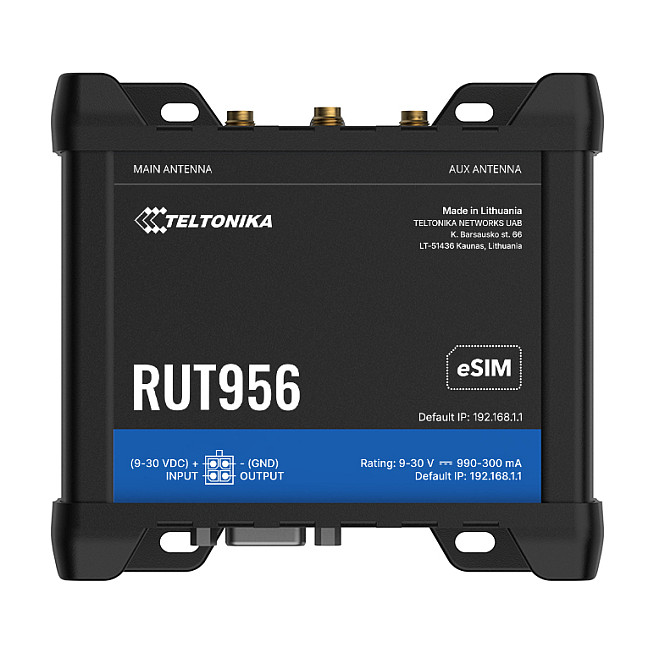 Router TELTONIKA RUT956 (4G LTE, Dual SIM, Wi-Fi, RS232/RS485, GPS)-0
