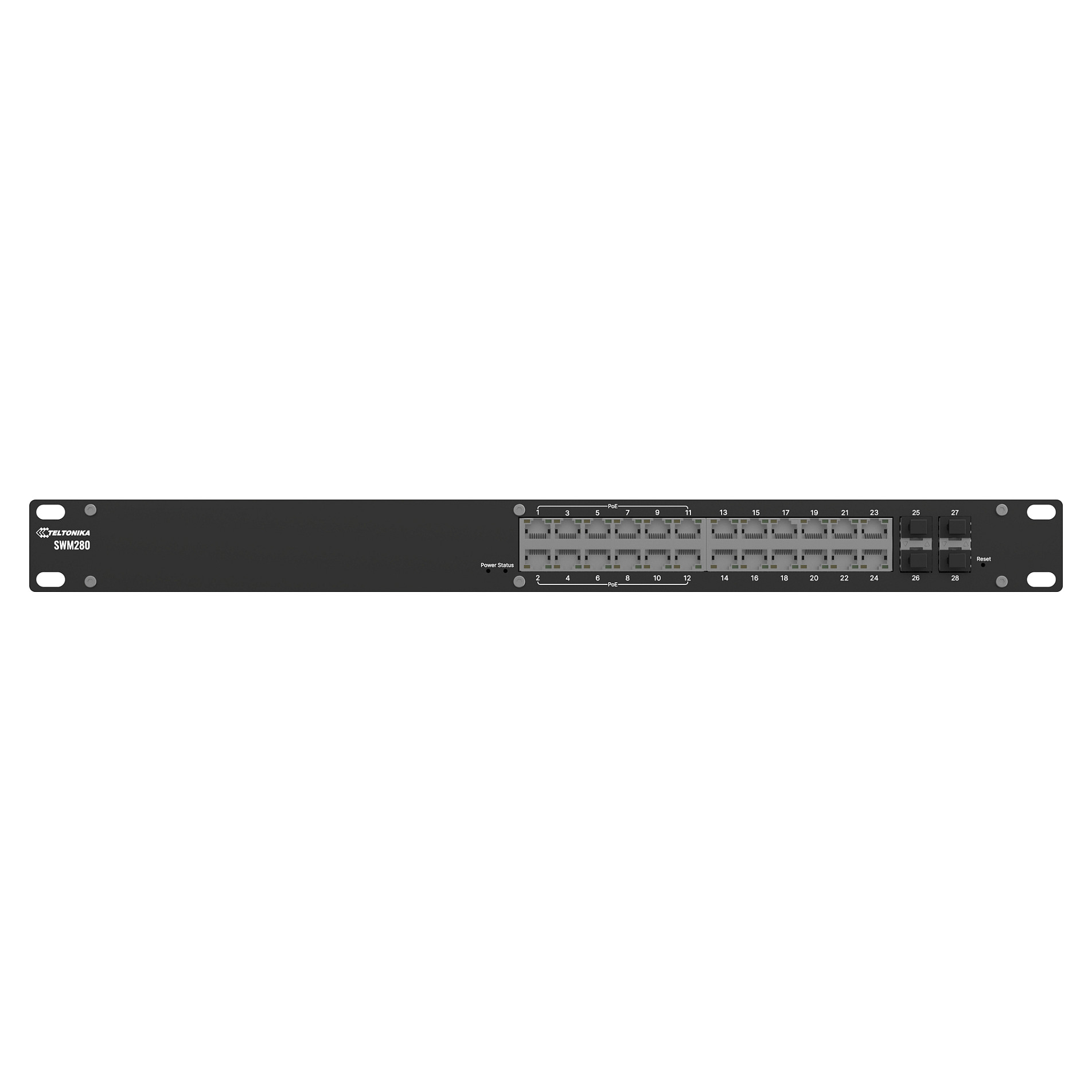 Mrežni Switch TELTONIKA SWM280 (24x Gigabit, 12x PoE+, 4x SFP, L2+ Managed, 180W)-1