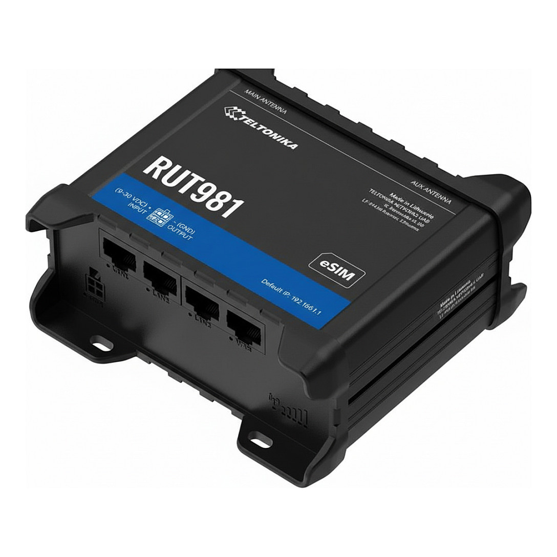 4G LTE Router TELTONIKA RUT981 (Dual SIM + eSIM, Wi-Fi, 4x LAN, GPS)