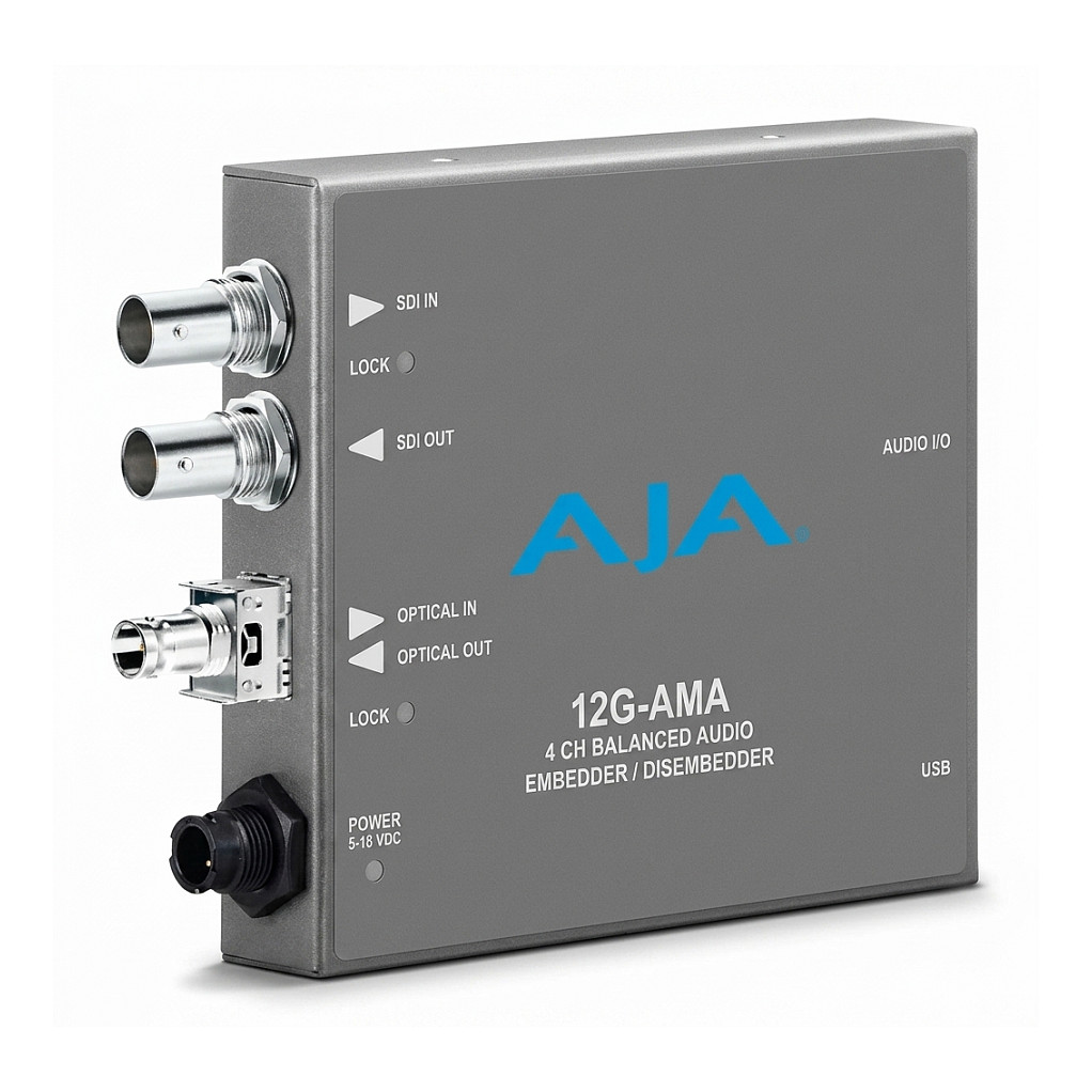 AJA 12G-AMA 4-kanalni audio embedder/disembedder (12G-SDI, 4K/UltraHD, Mini-Converter)-0