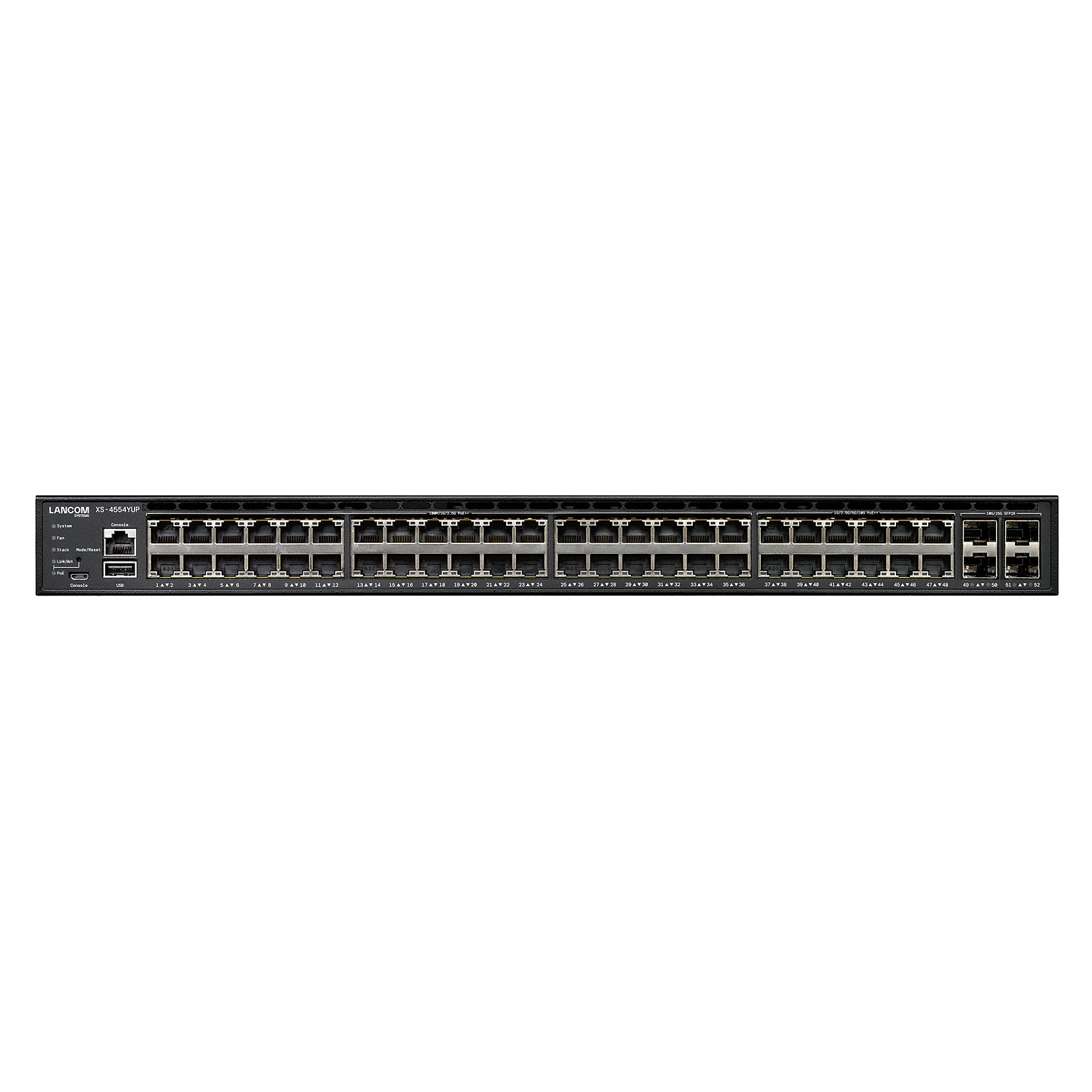 Mrežni switch LANCOM XS-4554YUP (36x 2.5GE PoE++, 12x 10GE PoE++, 4x 25G SFP28, L3 Managed)