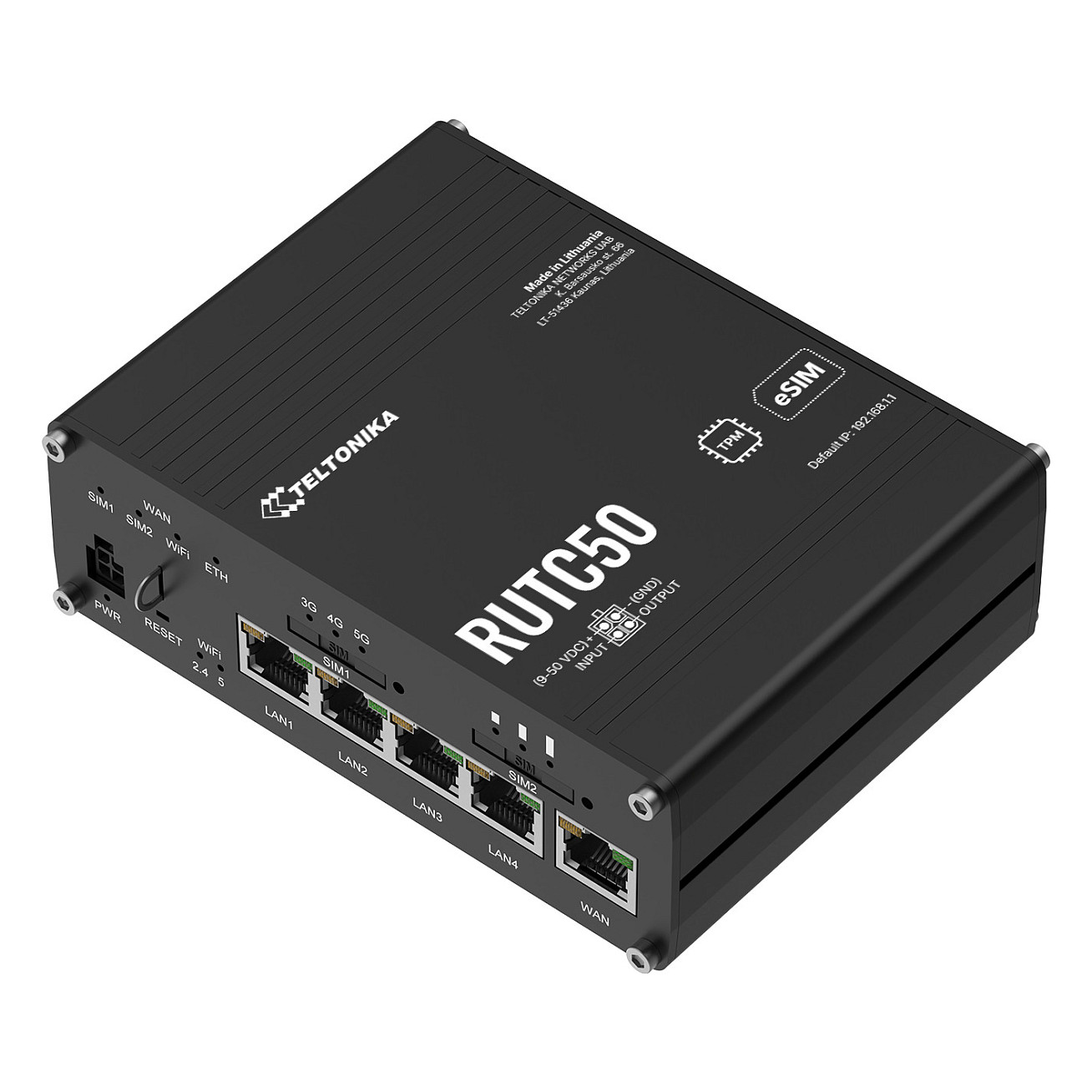5G Router TELTONIKA RUTC50 (WiFi 6, Dual SIM, 5x Gigabit Ethernet)-1