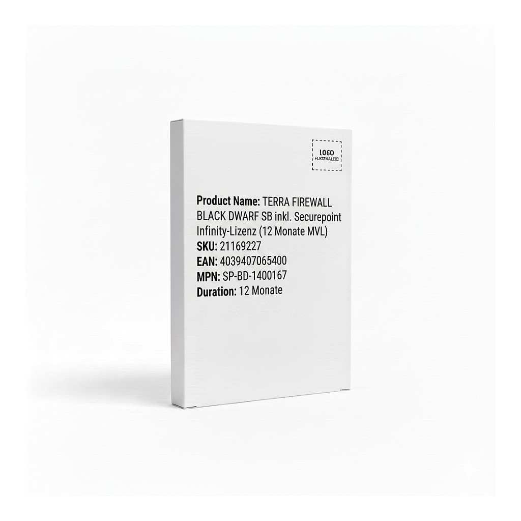 Firewall SECUREPOINT TERRA BLACK DWARF SB (4x GbE, 12 mjeseci Infinity licenca)-0