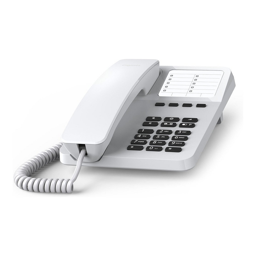 Fiksni telefon GIGASET Desk 400 IM (žični, 10 brojeva za brzo biranje, montaža na zid) bijeli-1