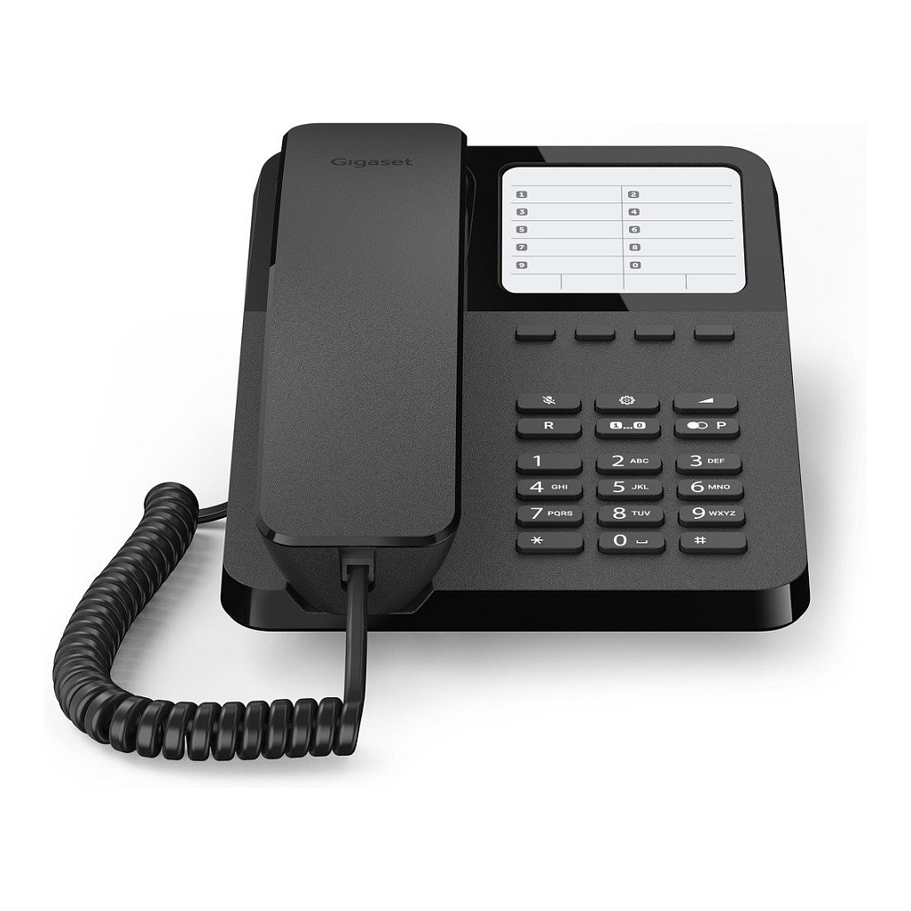 Stolni telefon GIGASET Desk 400 (4 tipke za direktno biranje, zidna montaža) Crni-2