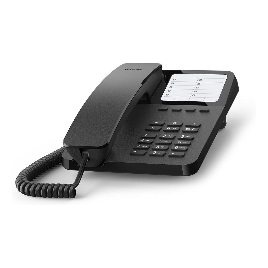 Stolni telefon GIGASET Desk 400 (4 tipke za direktno biranje, zidna montaža) Crni-4