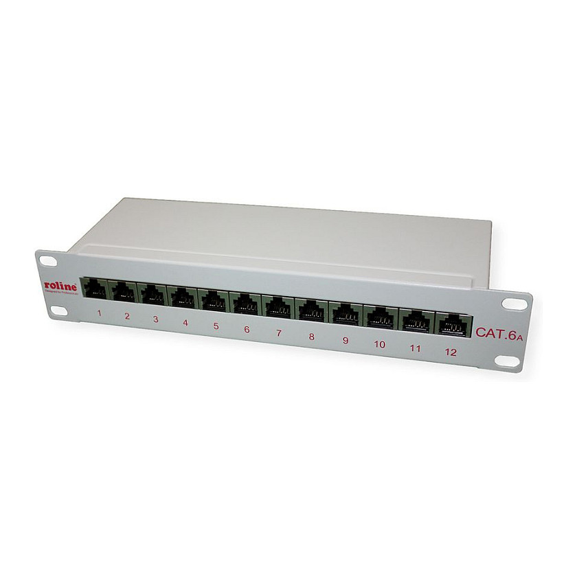 Patch panel ROLINE 10" 12-portni Cat.6A (Class EA, oklopljen)-0