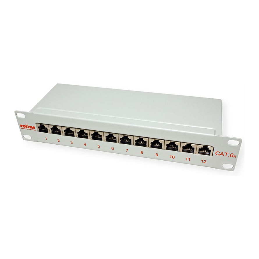 Patch panel ROLINE 10" 12-portni Cat.6A (Class EA, oklopljen)-2