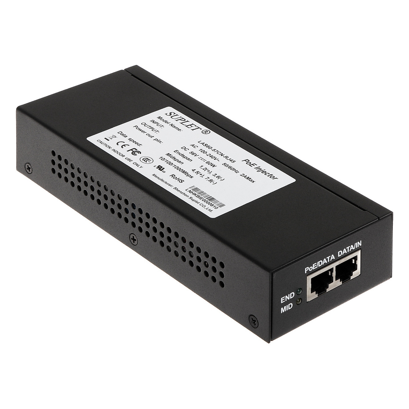 PoE Injektor HIKVISION LAS60-57CN-RJ45 (60W, Gigabit, IEEE 802.3bt)-0