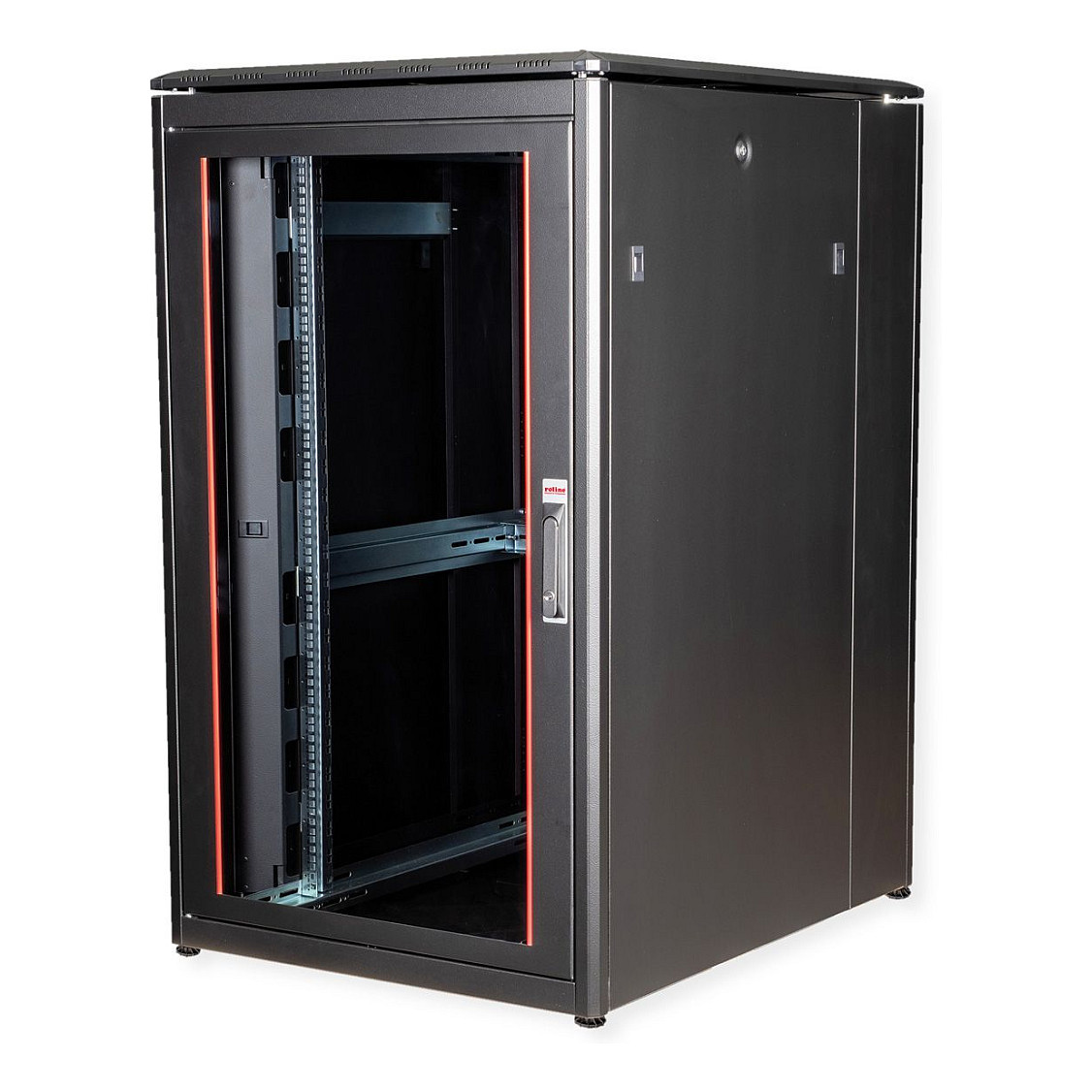 Mrežni ormar ROLINE 19" Pro 26U (800x1000mm, staklena vrata, 1000kg nosivost) crni-0