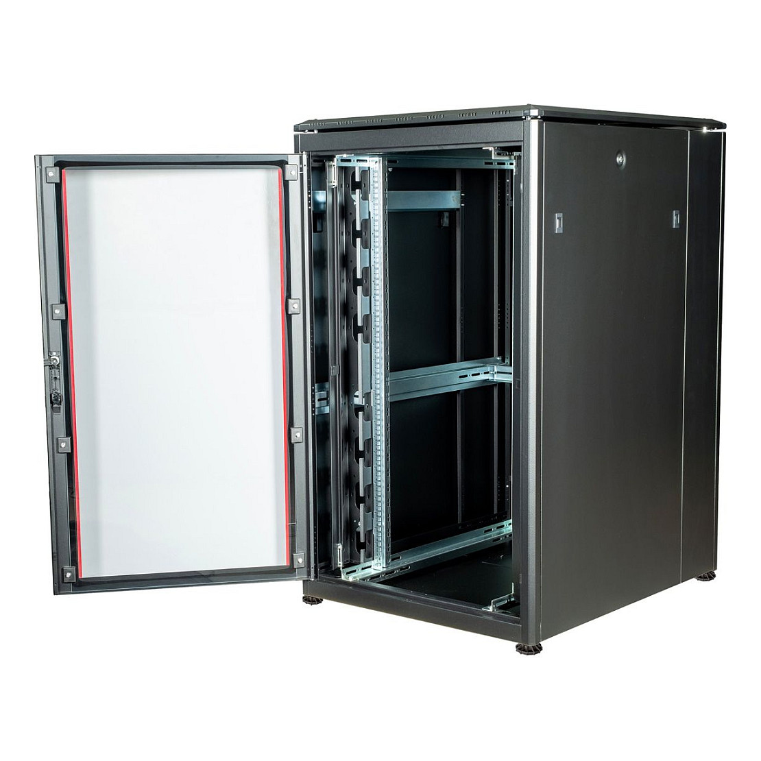 Mrežni ormar ROLINE 19" Pro 26U (800x1000mm, staklena vrata, 1000kg nosivost) crni-2