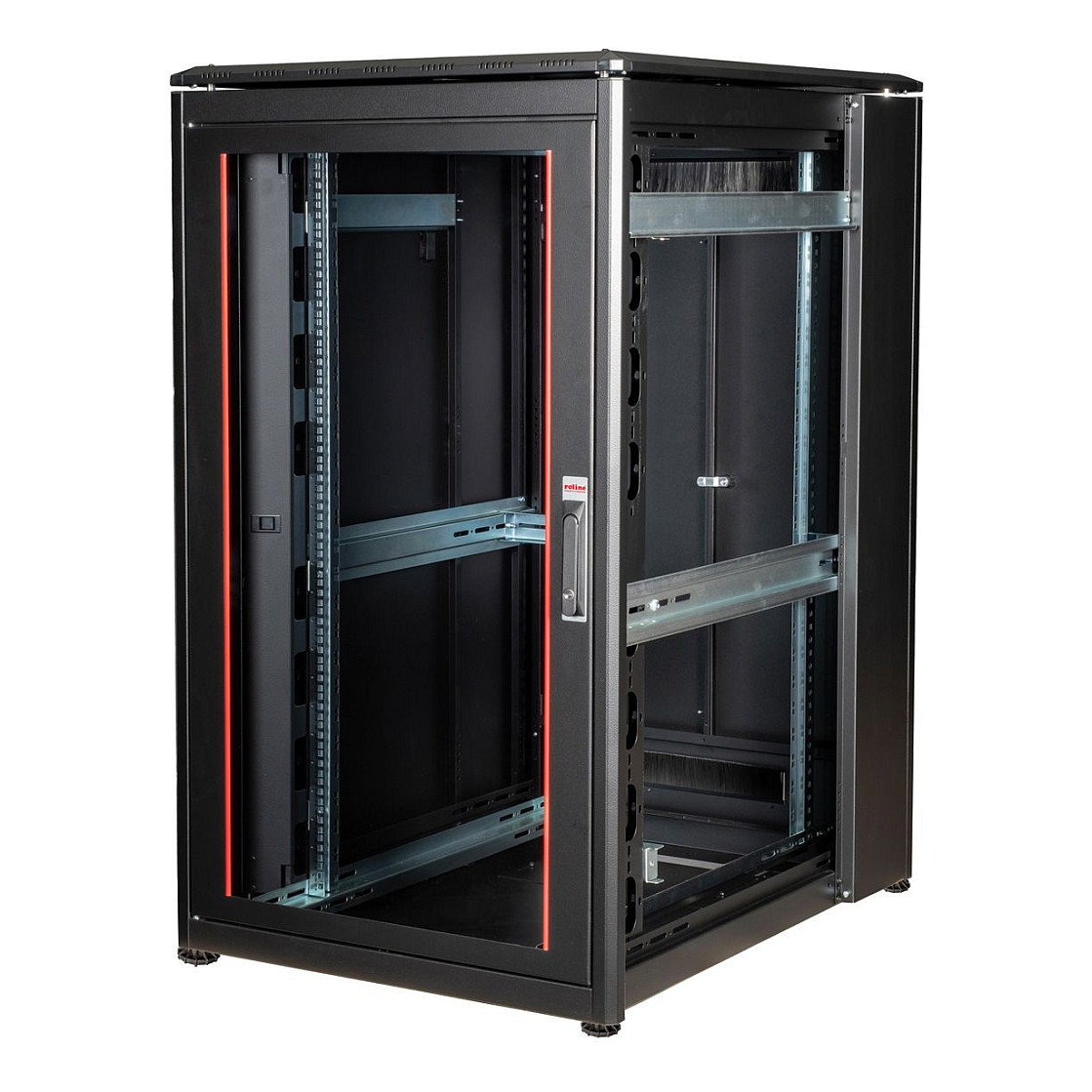 Mrežni ormar ROLINE 19" Pro 26U (800x1000mm, staklena vrata, 1000kg nosivost) crni-4