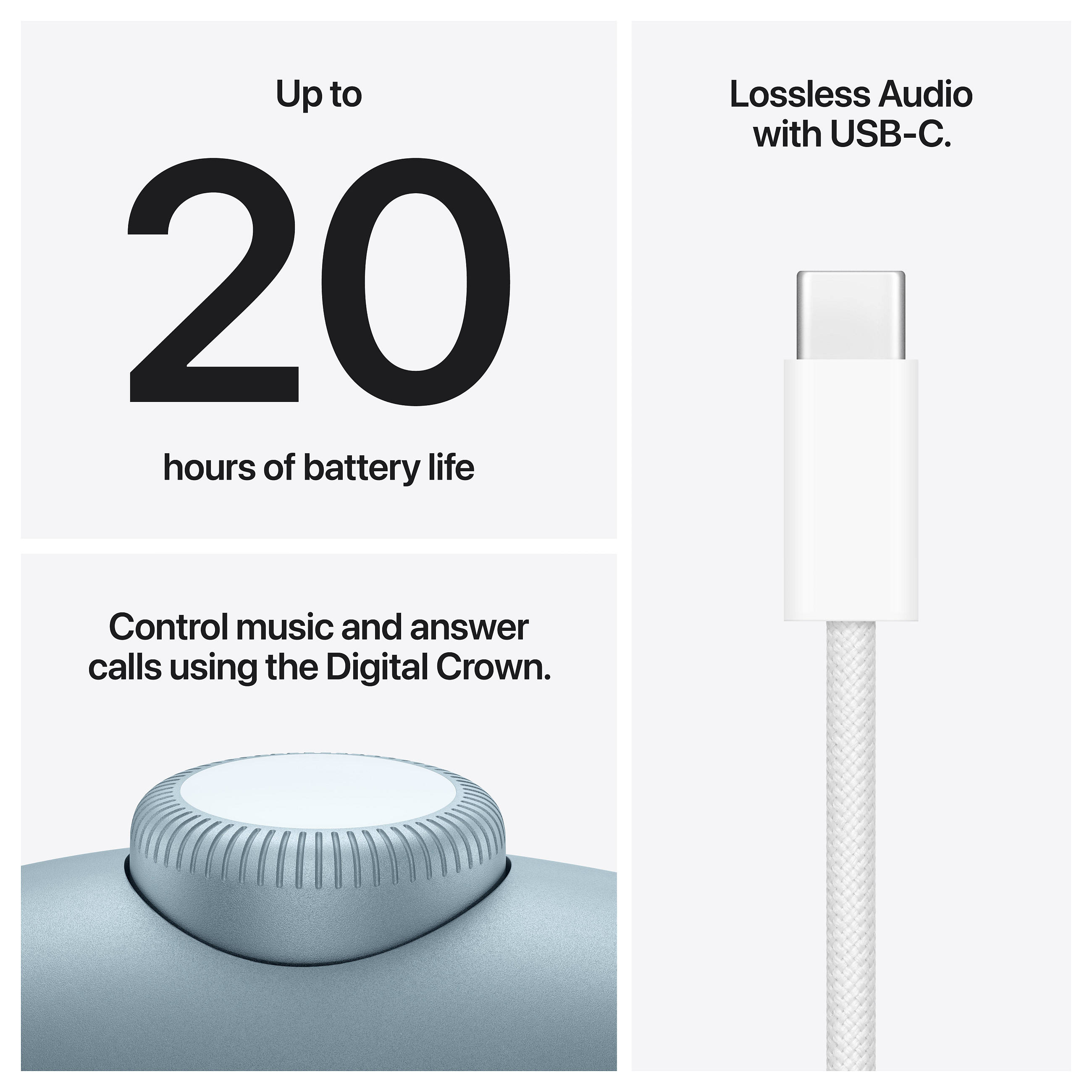 Slušalice APPLE AirPods Max (USB-C, ANC, Bluetooth, mikrofon, Plava) - MHWM4ZM/A-8