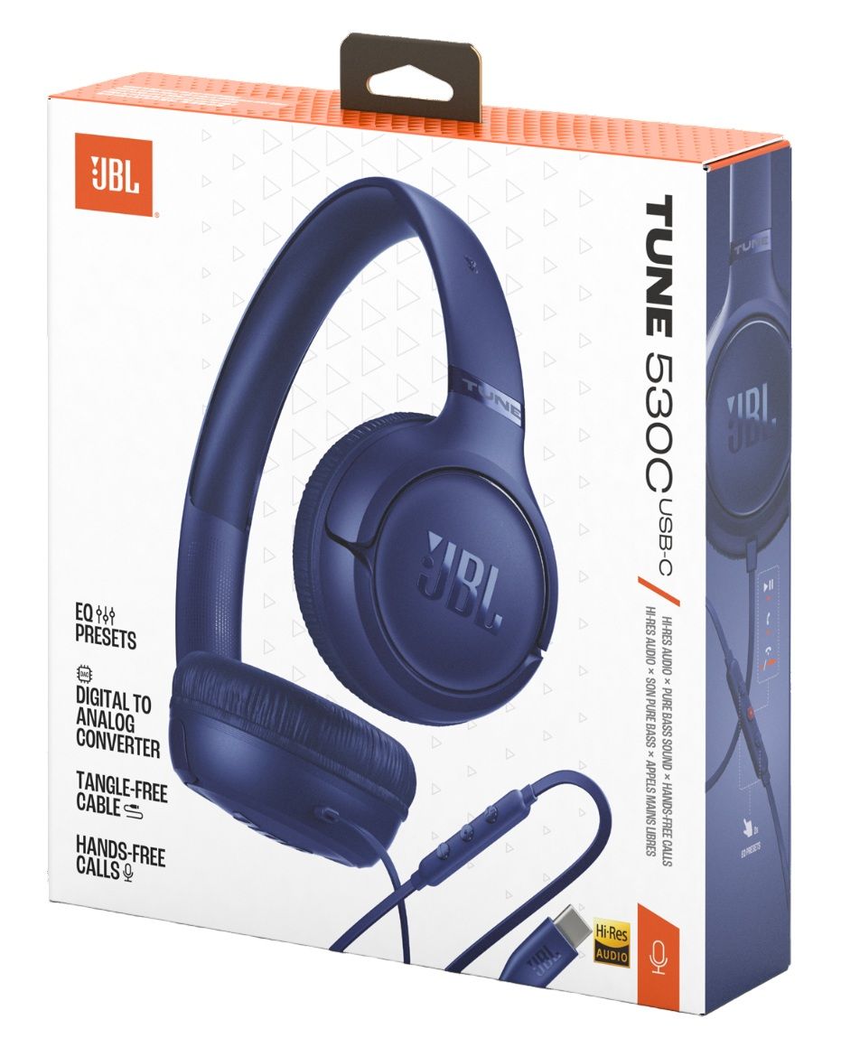 Slušalice JBL TUNE530 USB-C plave (žične, mikrofon, on-ear)-1