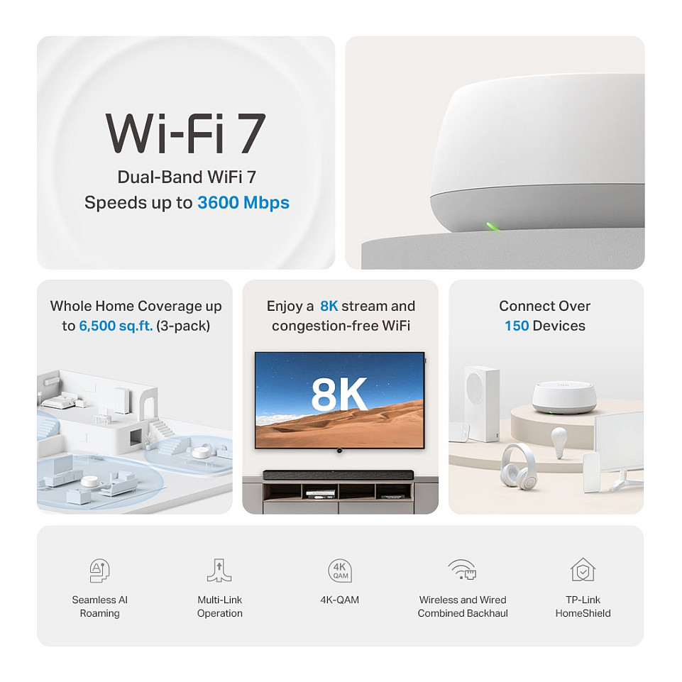 Mesh sustav TP-LINK Deco BE22 (3-pack) BE3600 (Wi-Fi 7, 2x 2.5G porta, do 600 m²)-2