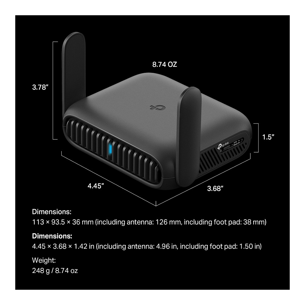Wi-Fi 7 Travel Router TP-LINK TL-WR3602BE (BE3600, 2.5G Port, USB 3.0, EasyMesh)-2