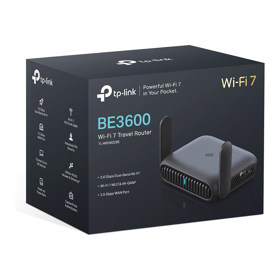 Wi-Fi 7 Travel Router TP-LINK TL-WR3602BE (BE3600, 2.5G Port, USB 3.0, EasyMesh)-4