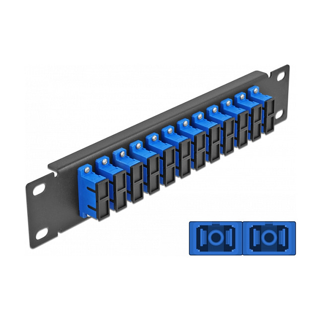 Patch panel DELOCK 10" za optičke kablove (12x SC Duplex, 1U)-0