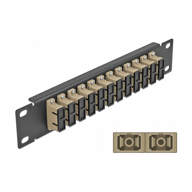 Patch panel DELOCK 10" 12-portni SC Duplex (1U, metalno kućište)