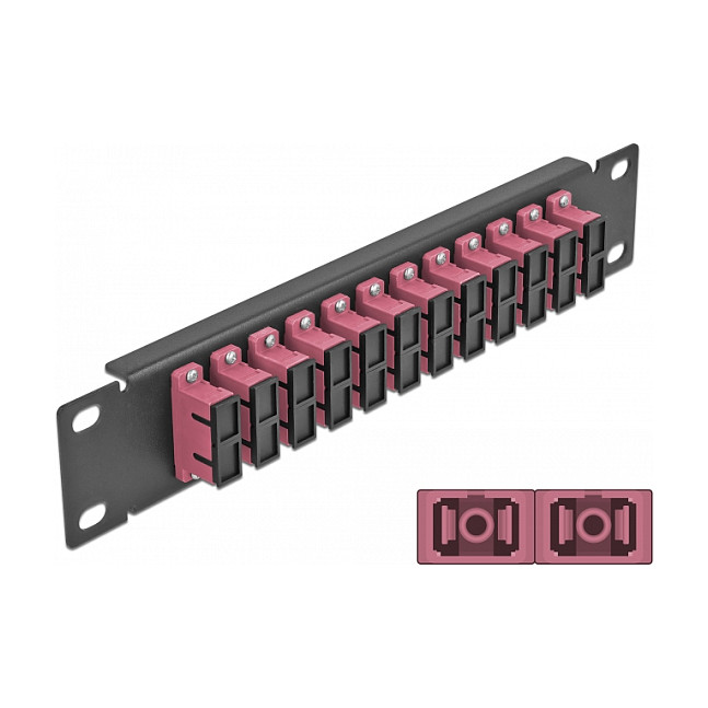 Mrežni patch panel DELOCK 66775 (10", 12x SC Duplex, 1U, za optičke kablove)-0