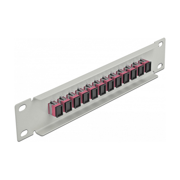 Patch panel DELOCK 10" za optičke kablove (12x SC Simplex port, 1U, sivi)-1