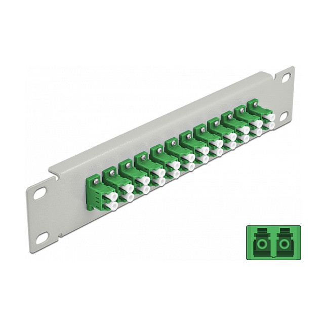 Patch panel DELOCK 10" za optiku (12x LC Duplex, 1U, sivi)