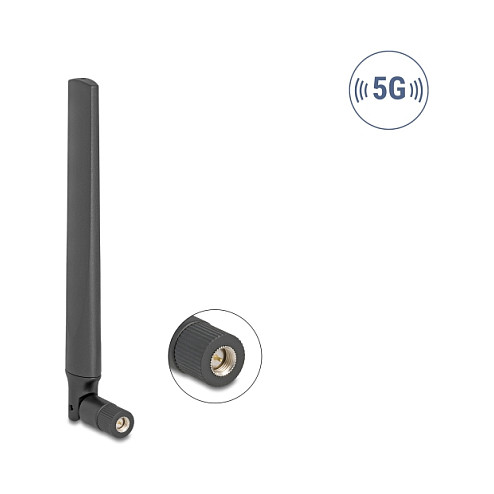 5G Antena DELOCK 81466 (SMA, 3.4 - 5.0 GHz, 4.7 dBi, omnidirekcijska, zglobna) crna-0