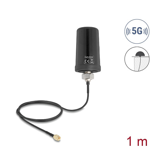 Delock 5G LTE GNSS WiFi 6 Antena (1.1 - 4.0 dBi, SMA, IP67, krovna montaža)