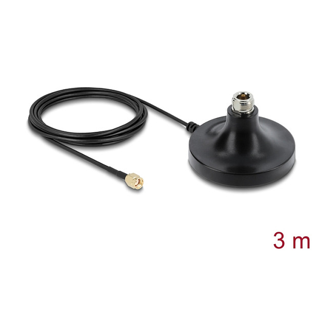 Magnetska baza za antenu DELOCK 81491 (N ženski na RP-SMA muški, 3m ULA100 kabel, vanjska)-1