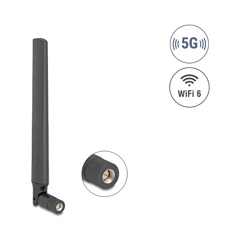 DELOCK 81463 5G LTE GNSS WiFi 6 Antena (SMA, 0.9-4.1 dBi, omnidirekcijska)