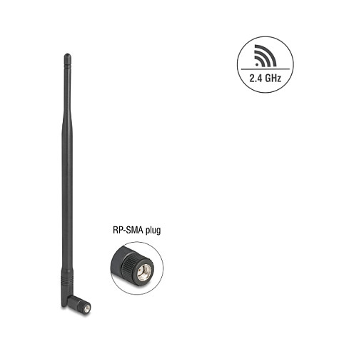 WiFi Antena DELOCK 90763 (2.4 GHz, 7 dBi, RP-SMA, omnidirekcijska)-0