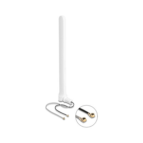WiFi Antena DELOCK 90581 (Dual Band, 2-5 dBi, 2x MHF I konektor, bijela)-0