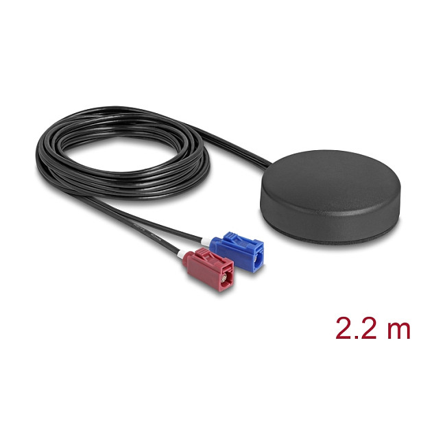 Antena DELOCK 4G GNSS (90767) FAKRA C/D (2 dBi / 28 dB, IP67, krovna montaža)