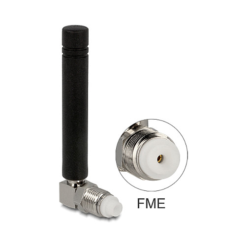 GSM Antena DELOCK Quadband FME (2 dBi, 90° zglobna, omnidirekcijska) crna-0