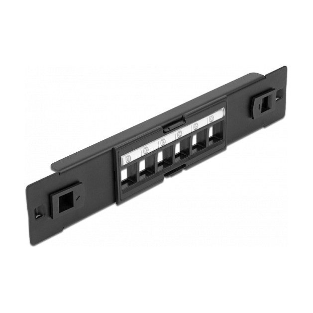 Mrežni patch panel DELOCK 10" Keystone 6 Port (CAT.6A, 1U, montaža bez alata)