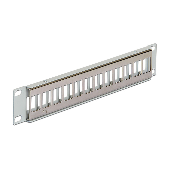 Mrežni patch panel DELOCK 10″ Keystone 12 Port (metalni, sivi)-1