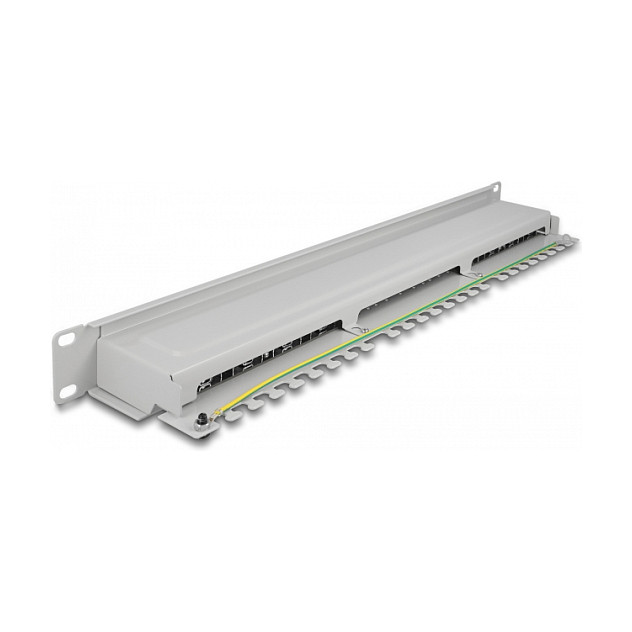Patch panel DELOCK 19" 16 Port Cat.6A (1U, STP, sivi)-1