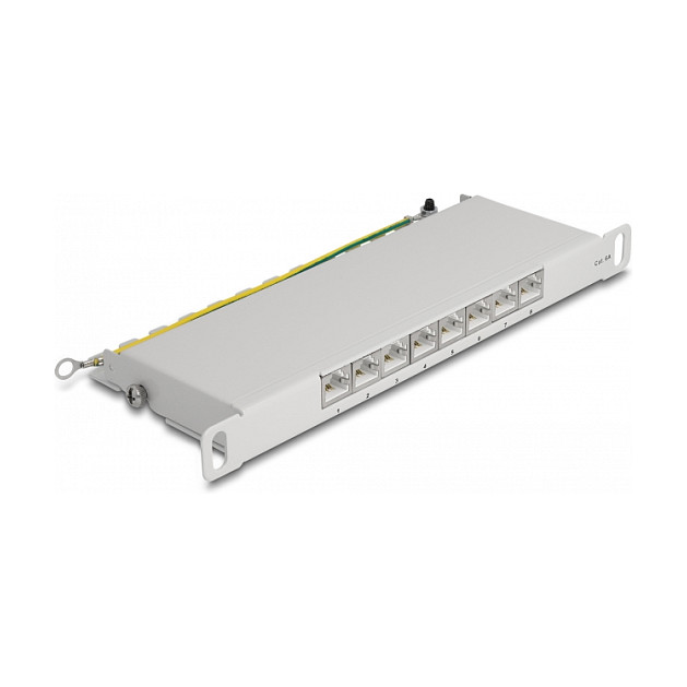 Mrežni patch panel DELOCK 10" 8 Port Cat.6A (0.5U, STP, sivi)