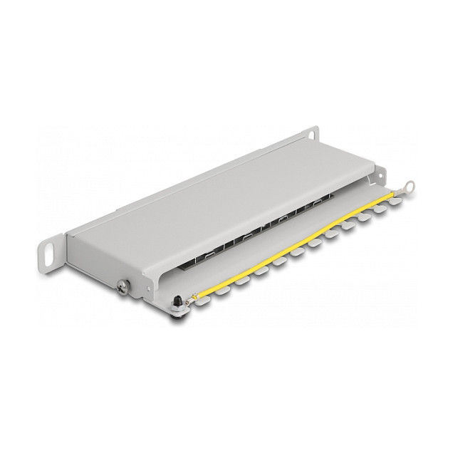 Mrežni patch panel DELOCK 10" 8 Port Cat.6A (0.5U, STP, sivi)-1