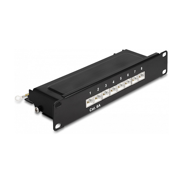 Mrežni patch panel DELOCK 10" 8 Port Cat.6A (1U, STP, crni)
