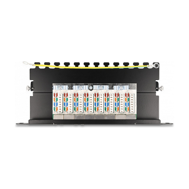 Mrežni patch panel DELOCK 10" 8 Port Cat.6A (1U, STP, crni)-2