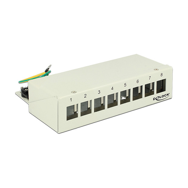 Mrežni patch panel DELOCK Keystone Desktop 8-portni sivi (86228)