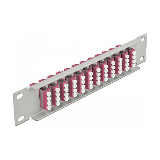 Mrežni patch panel DELOCK 10" optički (66800), 12 x LC Quad port, 1U, sivi-1