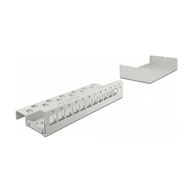 Keystone Patch Panel DELOCK 12 Portni 10" 1U Sivi (86223)-2