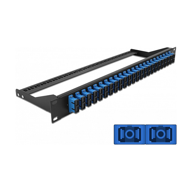 Mrežni patch panel DELOCK 19" Fiber Optic 24 Port SC Duplex OM4 (1U, Multimode)-0