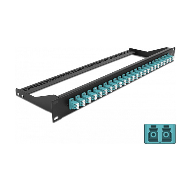 Mrežni patch panel DELOCK 19" 1U za optiku (24 x LC Duplex, Multimode OM3/OM4)