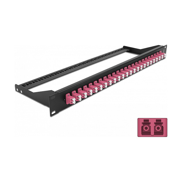 Mrežni patch panel DELOCK 19" 1U za 24x LC Duplex (OM4, Multimode)-0