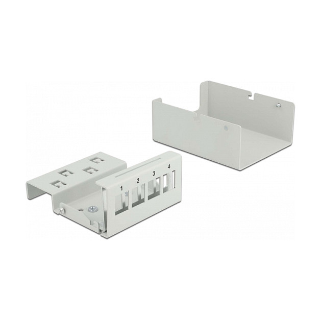 Mrežni patch panel DELOCK Keystone 4 Port (Zidna/stolna montaža, metalno kućište)-2