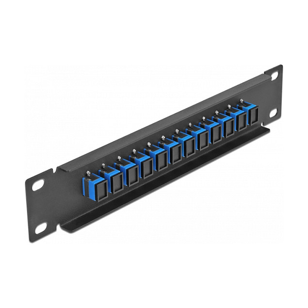 Mrežni patch panel DELOCK 10″ za optiku (1U, 12 x SC Simplex port, čelik)-1
