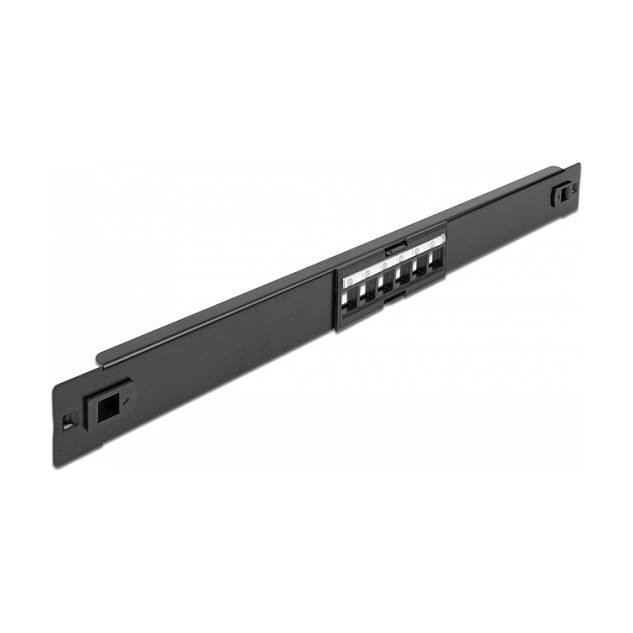 Patch panel DELOCK 19" Keystone 66820 (6 portova, 1U, montaža bez alata)-0